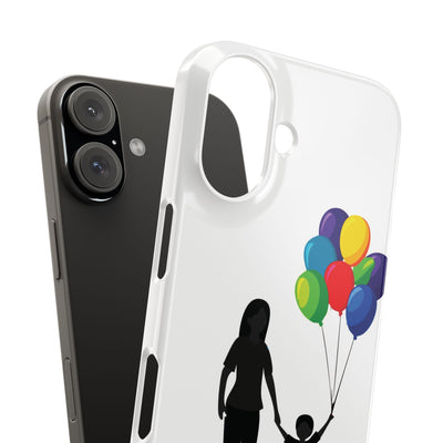 Slim Mother Child Balloons Gift for Her Cute Phone Cases for Iphone 16 Pro Max | iPhone 15 Case | iPhone 15 Pro Max Case, Iphone 14, 13, 12, 11, 10, 8, 7