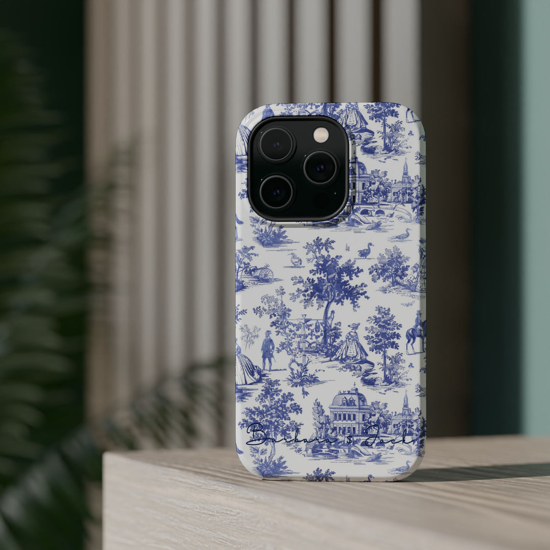 Magsafe French Toile Personalized Initial Custom Gift Cute Phone Cases for Iphone 16 Pro Max | iPhone 15, Pro Max Case, Iphone 14, 13, 12, 11, 10 - Studio40ParkLane