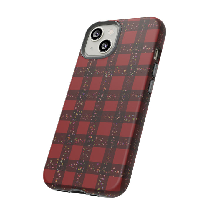 Cute IPhone Case | iPhone 15 Case | iPhone 15 Pro Max Case, Iphone 14 Case, Iphone 14 Pro Max Case IPhone Case for Art Lovers, Red Festive Plaid - Studio40ParkLane