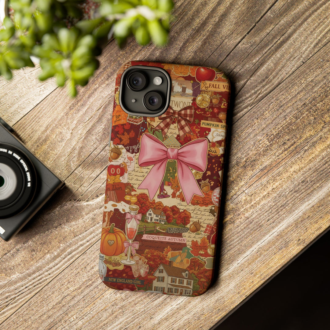 New England Fall Coquette Collage Tough Premium Phone Case - For iPhone 16 Pro Max iPhone 15 Pro iPhone Iphone 14 Plus 13 Pro 12 11 10 XR XS