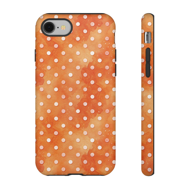 Aesthetic Tough Orange Polka Dots Watercolor Phone Case - For iPhone 17 Pro Max iPhone 16 Pro iPhone 15 Iphone 14 Plus 13 Pro 12 11 10 XR - Studio40ParkLane
