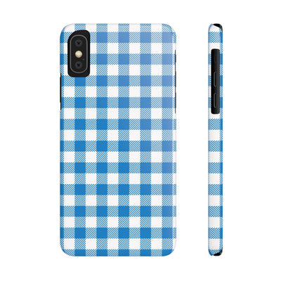 Slim Blue Gingham Gift for Her Cute Phone Cases for Iphone 16 Pro Max | iPhone 15 Case | iPhone 15 Pro Max Case, Iphone 14, 13, 12, 11, 10, 8, 7