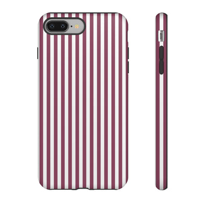 Tough Premium Old Claret Stripes Phone Case Gift for Her - For Apple iPhone 16 Pro Max 16e iPhone 15 Pro iPhone Iphone 14 Plus 13 Pro 12 SE XR - Studio40ParkLane