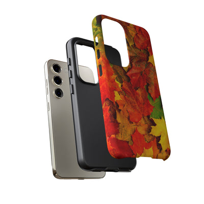 Fall Leaves Impact Resistant, Cute Phone Cases for Samsung S24, S23, S22, S21, IPhone 15 pro Iphone 14 pro Iphone 13 IPhone 12 Iphone 11