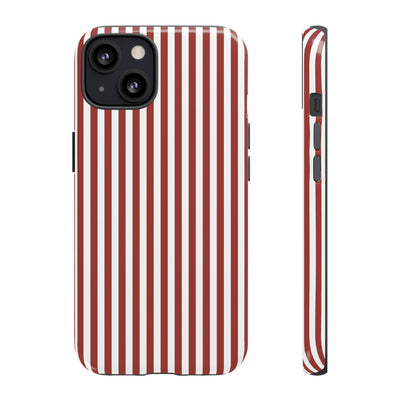 Tough Premium Red Stripes Phone Case Gift for Her - For Apple iPhone 16 Pro Max 16e iPhone 15 Pro iPhone Iphone 14 Plus 13 Pro 12 SE XR - Studio40ParkLane