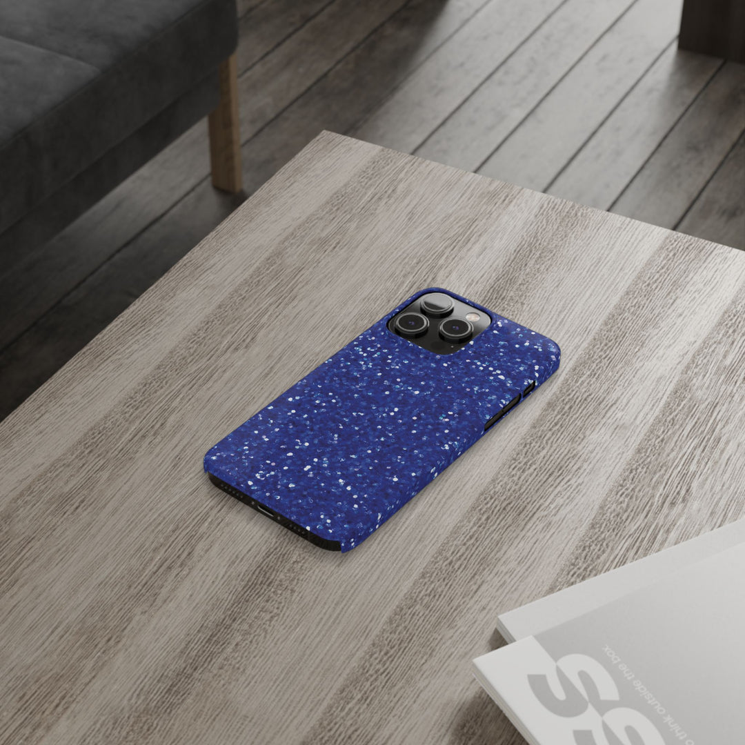 Slim Blue Muted Faux Play on Glitter Effect Cute Phone Cases for Iphone 16 Pro Max | iPhone 15 Case | iPhone 15 Pro Max Case, Iphone 14, Iphone 14 Pro Max, Iphone 13 12 11 8 7 - Studio40ParkLane