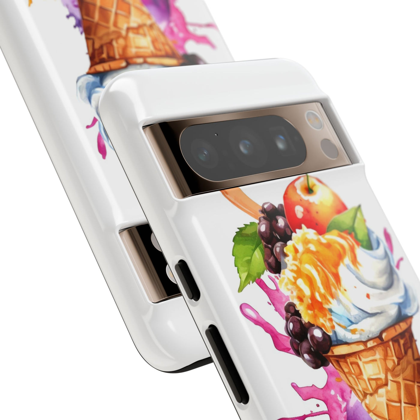 Impact Resistant, Summer Ice Cream Cone, Cute Phone Cases for Samsung S24, S23, S22, S21, IPhone 15 pro Iphone 14 pro Iphone 13 IPhone 12 Iphone 11