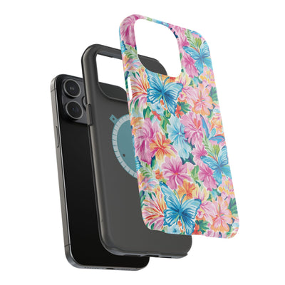 Butterflies Flowers Magsafe Cute Phone Case for Iphone Gift for Her, iPhone 16 Case iPhone 15 Pro Max Case, Iphone 14, Iphone 14 Pro Max, 13, 12