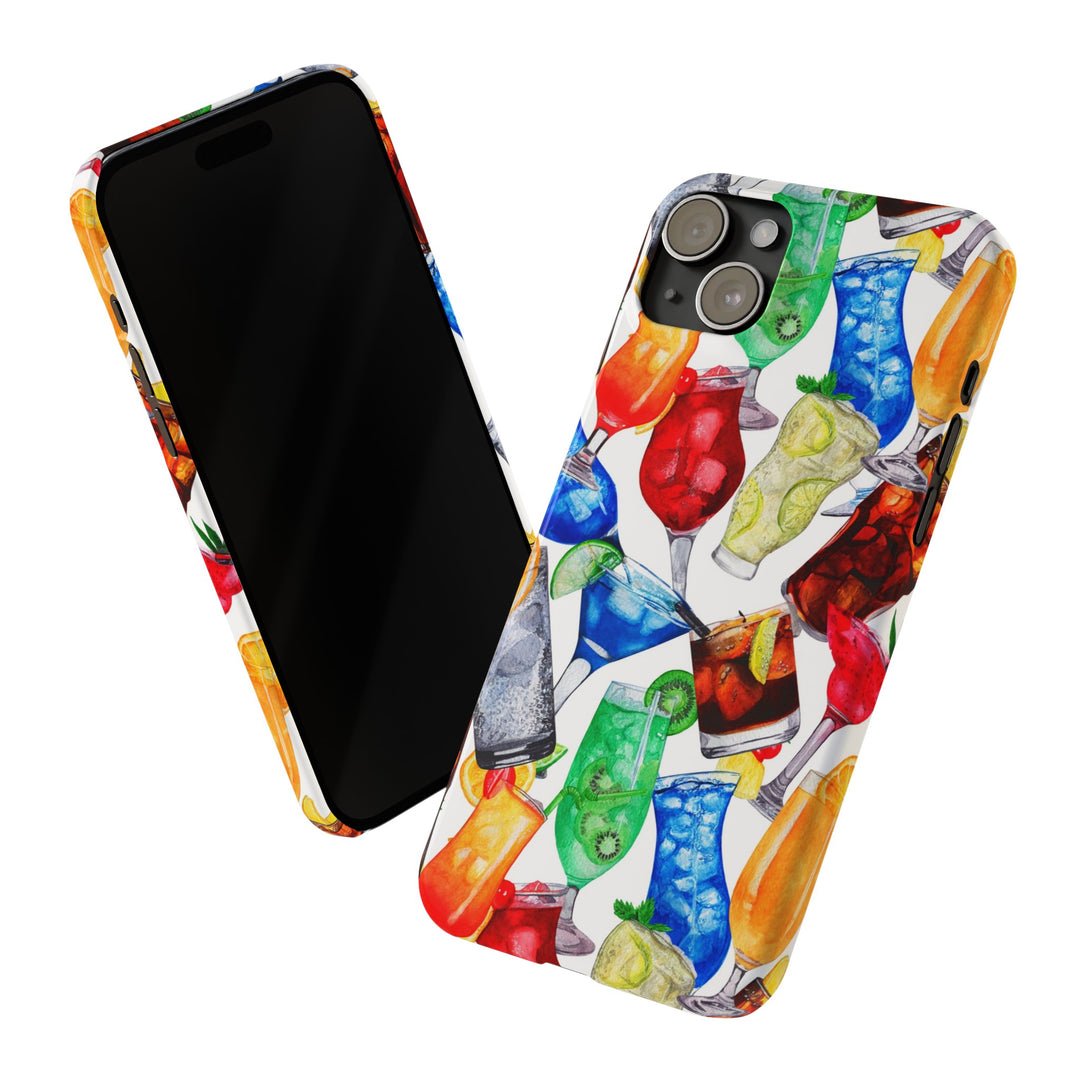 Slim Cute Phone Cases for Iphone - | iPhone 15 Case | iPhone 15 Pro Max Case, Iphone 14 Case, Iphone 14 Pro Max, Iphone 13, Summer Fruit Cocktail - Studio40ParkLane