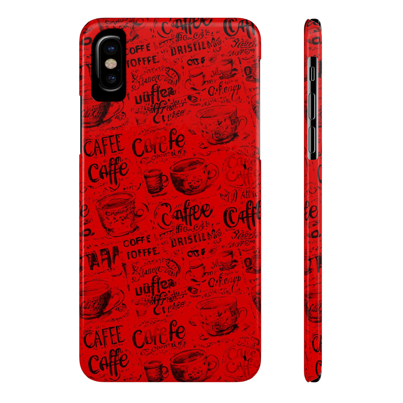 Slim Cute iPhone Cases - | iPhone 15 Case | iPhone 15 Pro Max Case, Iphone 14 Case, Iphone 14 Pro Max, Iphone 13, Red Black Coffee