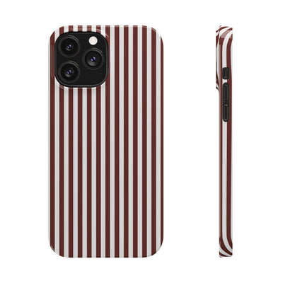Slim Chocolate Brown Striped Cute Phone Case for Iphone 16 - | iPhone 15 Pro Max Case | iPhone 14 Case Iphone 13 12 11 10 9 8 7 Gift for Her - Studio40ParkLane