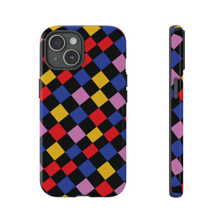 Aesthetic Tough Colorful Checkerboard Phone Case Premium - For iPhone 17 Pro Max iPhone 16 Pro iPhone 15 Iphone 14 Plus 13 Pro 12 11 10 XR - Studio40ParkLane
