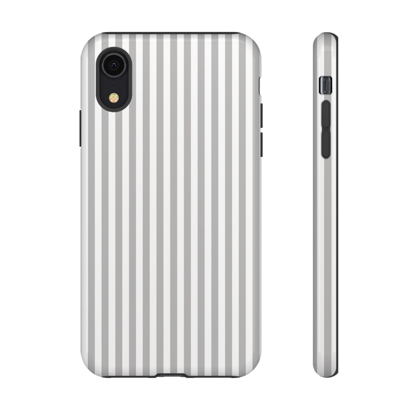 Tough Premium Ash Grey Stripes Phone Case Gift for Her - For Apple iPhone 16 Pro Max 16e iPhone 15 Pro iPhone Iphone 14 Plus 13 Pro 12 SE XR - Studio40ParkLane