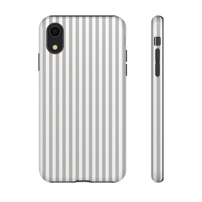 Tough Premium Ash Grey Stripes Phone Case Gift for Her - For Apple iPhone 16 Pro Max 16e iPhone 15 Pro iPhone Iphone 14 Plus 13 Pro 12 SE XR - Studio40ParkLane