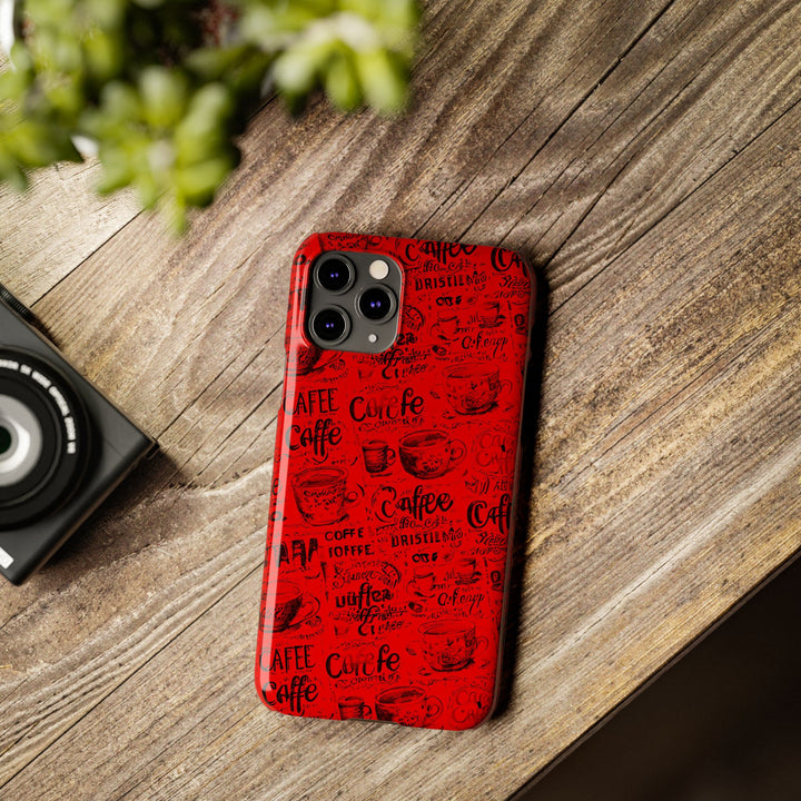 Slim Cute Phone Cases for Iphone - | iPhone 15 Case | iPhone 15 Pro Max Case, Iphone 14 Case, Iphone 14 Pro Max, Iphone 13, Red Black Coffee - Studio40ParkLane