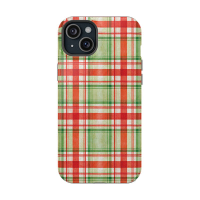 Aesthetic Tough Magsafe Red Green Checkered Phone Case - For iPhone 17 Pro Max iPhone 16 Pro iPhone 15 Iphone 14 Plus 13 Pro 12 11 10 - Studio40ParkLane