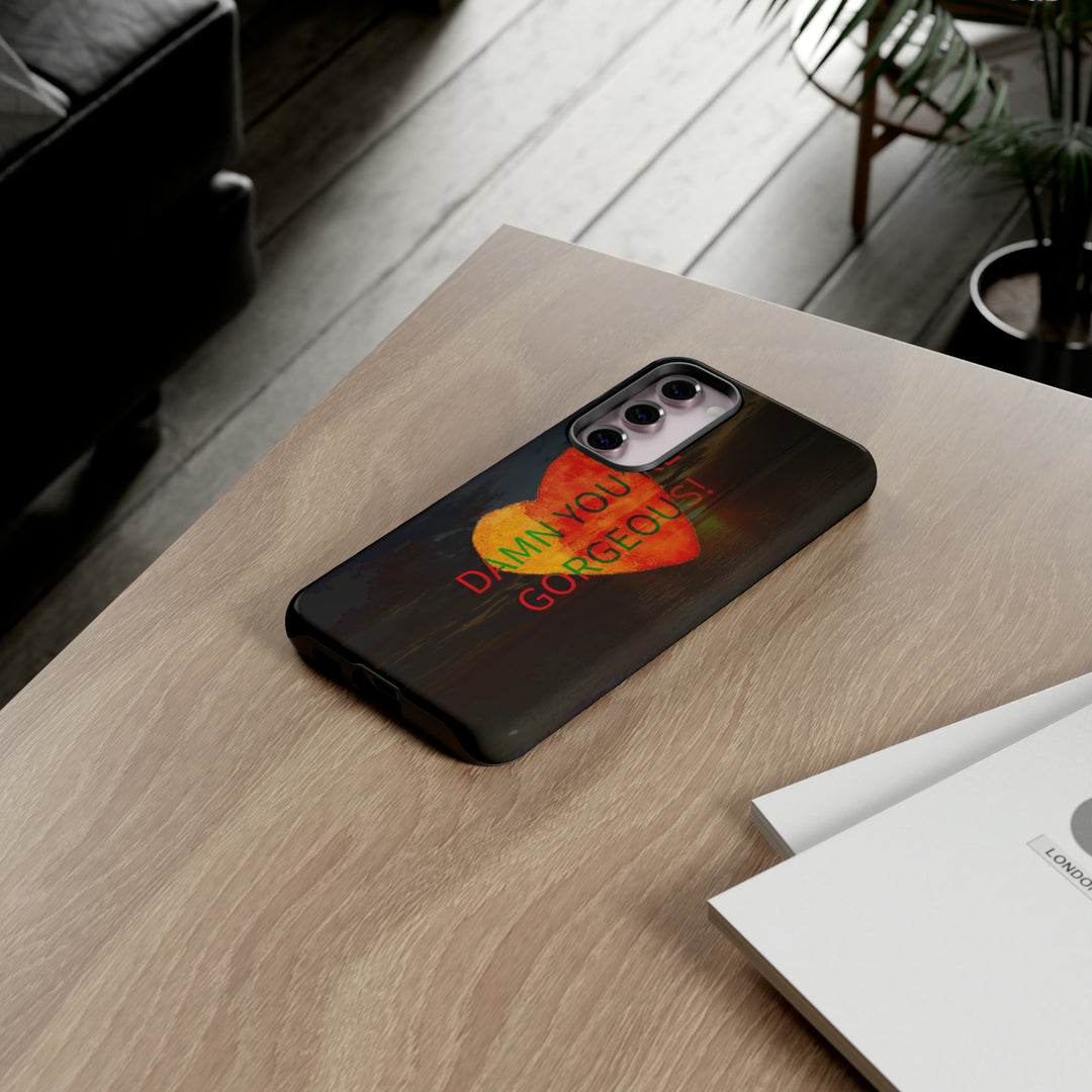 Cute Samsung Phone Case | Aesthetic Samsung Phone Case | Sunset Heart | Galaxy S23, S22, S21, S20 | Luxury Double Layer | Cool - Studio40ParkLane