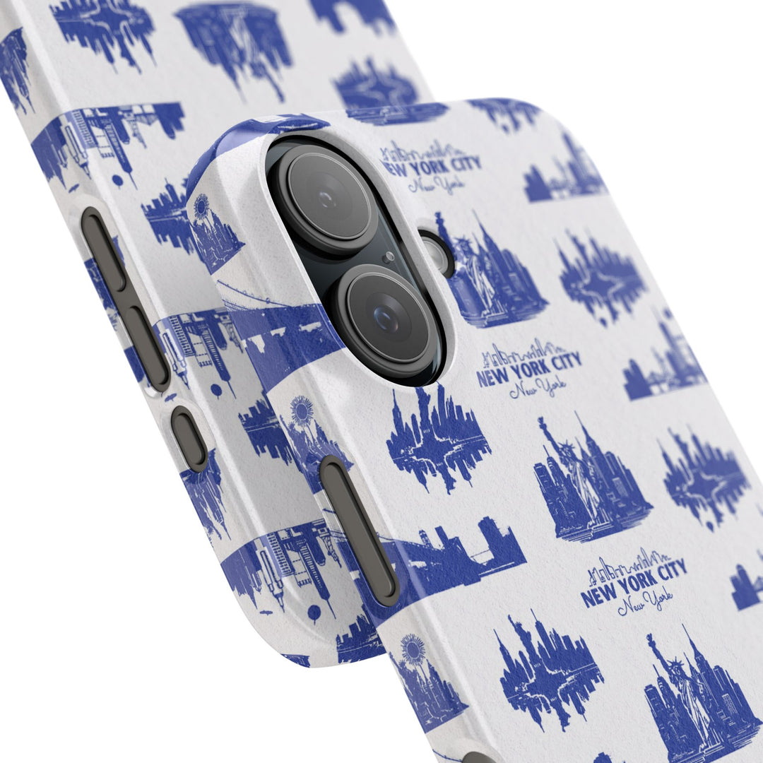 Slim New York Skyline Blue Collage Coquette Gift for Her Cute Phone Cases for Iphone 16 Pro Max | iPhone 15 Case | iPhone 15 Pro Max Case, Iphone 14, Iphone 14 Pro Max, Iphone 13 12 11 8 7 - Studio40ParkLane