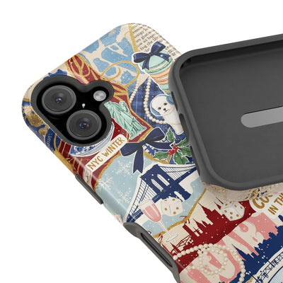 New York Winter Coquette Collage Tough Magsafe Cute Phone Cases for Iphone | iPhone 17 Pro Max Case, Iphone 16, Iphone 15 14 13 12 11 10 9