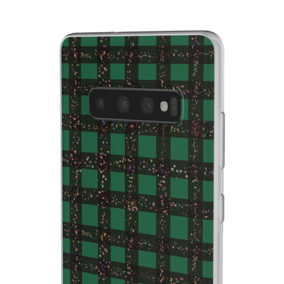 Cute Flexi Samsung Phone Cases, Green Plaid Galaxy S23 Phone Case, Samsung S22 Case, Samsung S21 Case, S20 Plus