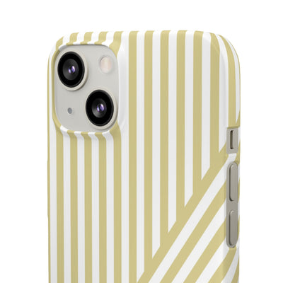 Aesthetic Yellow Beige Stripes Cute Phone Case Sleek Snap - For iPhone 17 Pro Max iPhone 16 Pro iPhone 15 Iphone 14 Plus 13 Pro 12 11 10 Gift