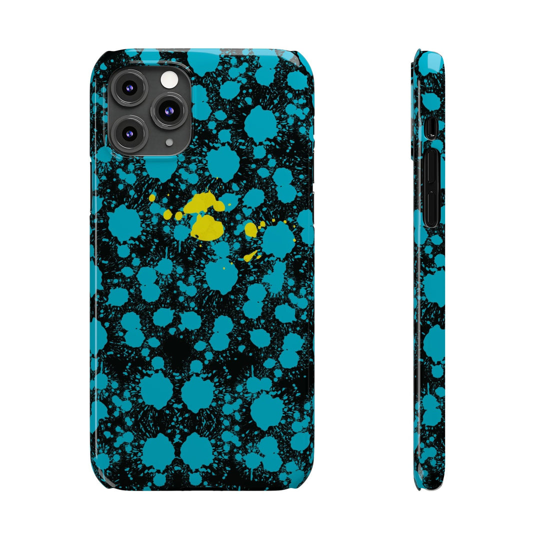 Slim Cute Phone Cases for Iphone - | iPhone 15 Case | iPhone 15 Pro Max Case, Iphone 14 Case, Iphone 14 Pro Max, Iphone 13, Paint Splash Blue Yellow - Studio40ParkLane