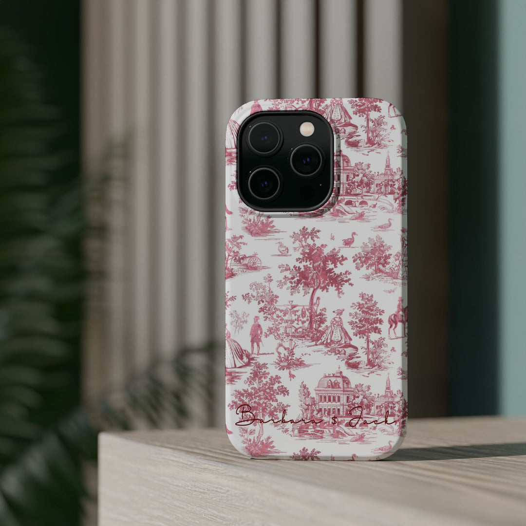 Magsafe French Toile Personalized Initial Custom Gift Cute Phone Cases for Iphone 16 Pro Max | iPhone 15, Pro Max Case, Iphone 14, 13, 12, 11, 10 - Studio40ParkLane