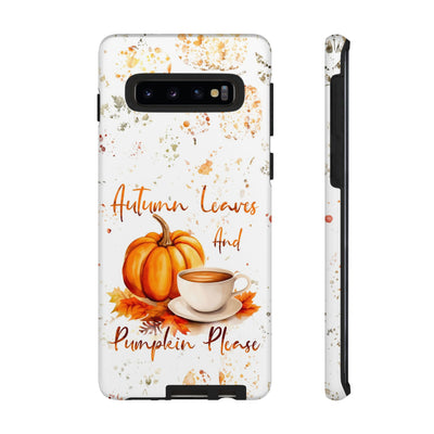 Impact Resistant, Fall Leaves Pumpkin Pie, Cute Phone Cases for Samsung S24, S23, S22, S21, IPhone 15 pro Iphone 14 pro Iphone 13 IPhone 12 Iphone 11