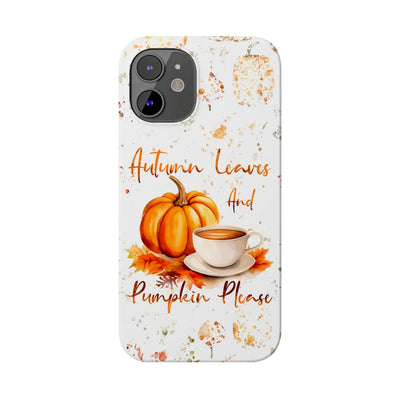 Slim Fall Leaves and Pumpkins Slim Cute Phone Cases for Iphone  | iPhone 15 Case | iPhone 15 Pro Max Case, Iphone 14, Iphone 14 Pro Max, Iphone 13