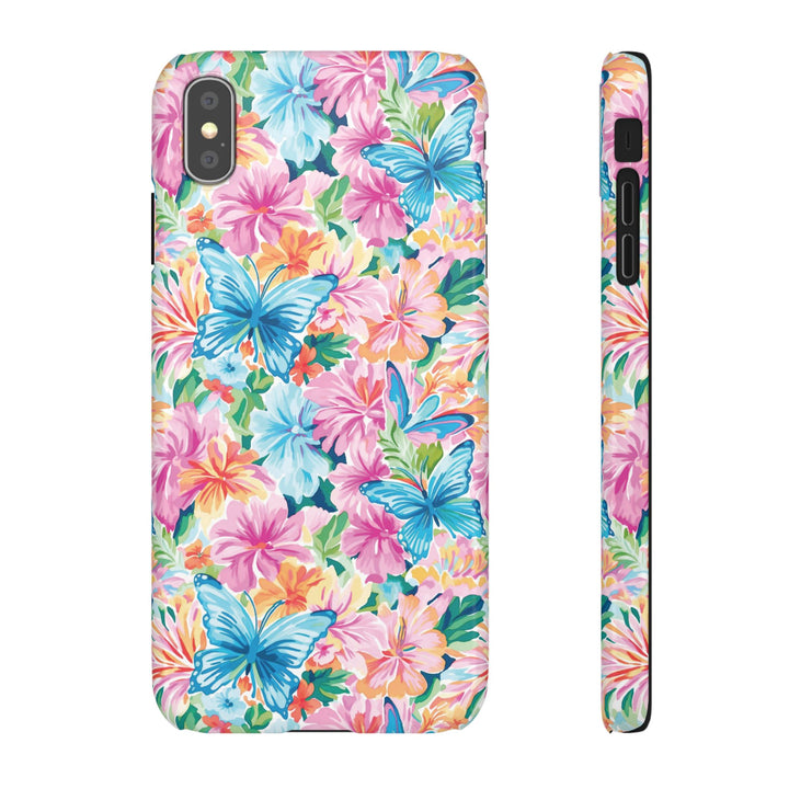 Sleek Snap Butterflies Flowers Cute Phone Case for iPhone 16 15 14 13 12 11 X Xs Max Xr Pro Plus Samsung Galaxy S24 S23 S22 S21 S20 Ultra