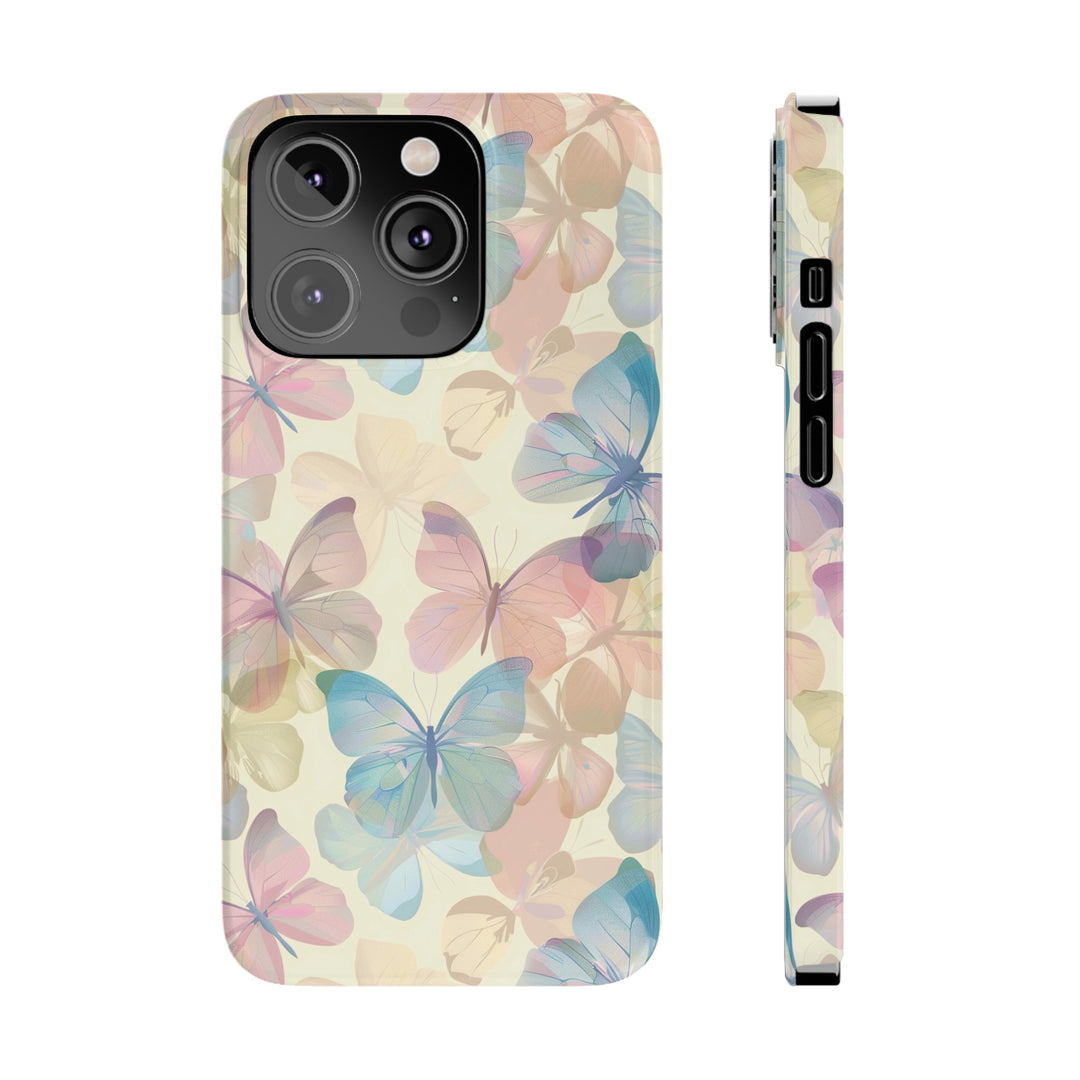 Slim Cute Phone Cases for Iphone - | iPhone 15 Case | iPhone 15 Pro Max Case, Iphone 14 Case, Iphone 14 Pro Max, Iphone 13, Summer Pastel Butterflies - Studio40ParkLane