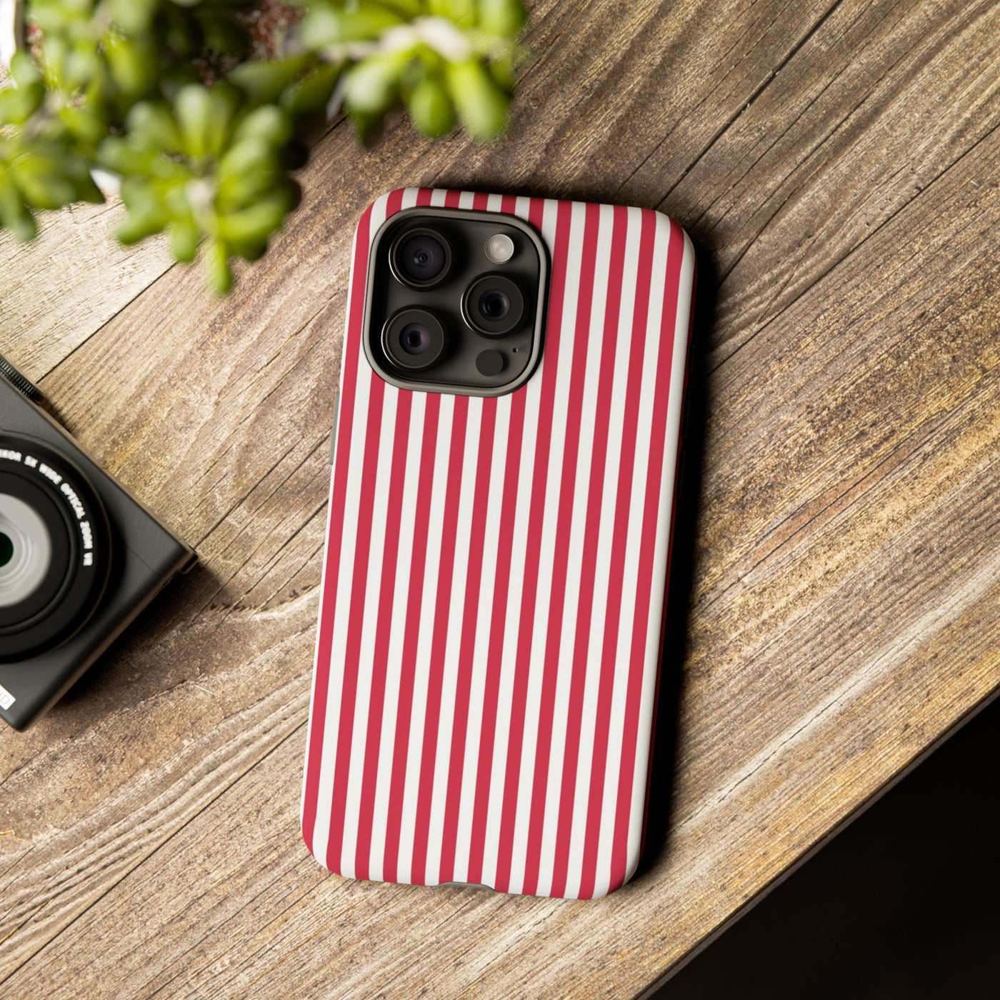 Tough Premium Winterberry Stripes Phone Case Gift for Her - For Apple iPhone 16 Pro Max 16e iPhone 15 Pro iPhone Iphone 14 Plus 13 Pro 12 SE XR - Studio40ParkLane