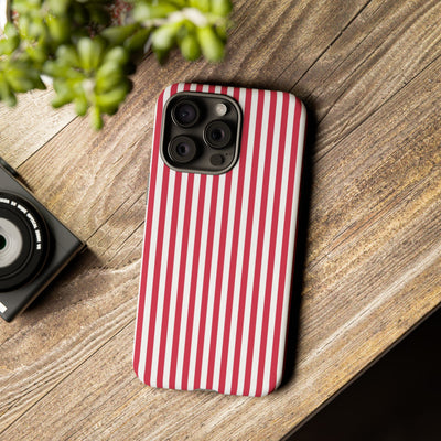 Tough Premium Winterberry Stripes Phone Case Gift for Her - For Apple iPhone 16 Pro Max 16e iPhone 15 Pro iPhone Iphone 14 Plus 13 Pro 12 SE XR - Studio40ParkLane