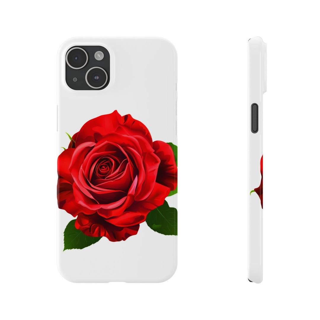 Slim Red Rose Flowers Gift for Her Cute Phone Cases for Iphone 16 Pro Max | iPhone 15 Case | iPhone 15 Pro Max Case, Iphone 14, Iphone 14 Pro Max, Iphone 13 12 11 8 7 - Studio40ParkLane