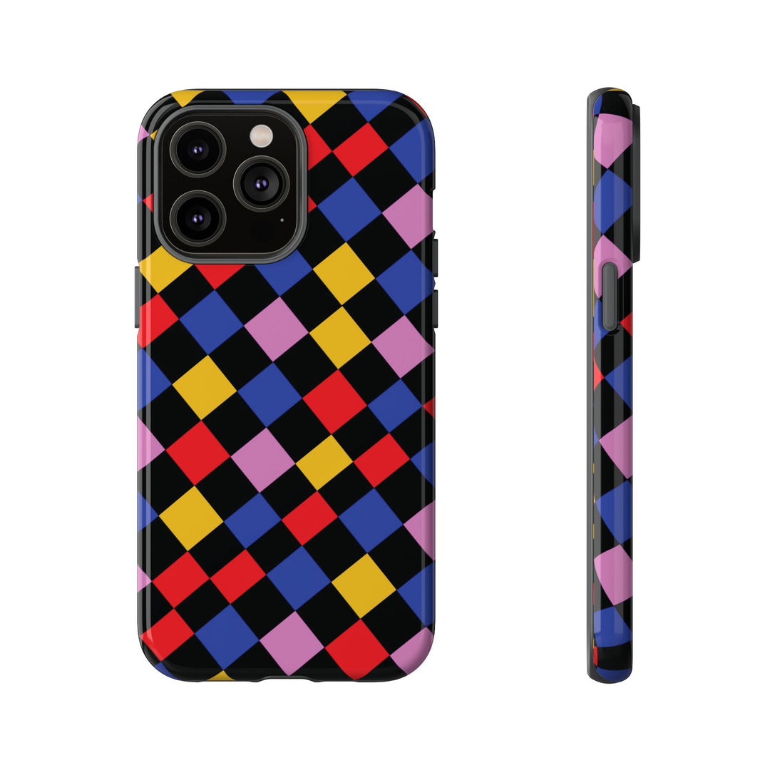 Aesthetic Tough Colorful Checkerboard Phone Case Premium - For iPhone 17 Pro Max iPhone 16 Pro iPhone 15 Iphone 14 Plus 13 Pro 12 11 10 XR - Studio40ParkLane