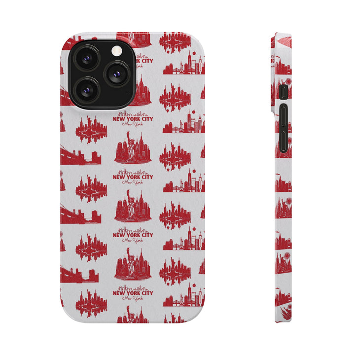 Slim New York Skyline Red Collage Coquette Gift for Her Cute Phone Cases for Iphone 16 Pro Max | iPhone 15 Case | iPhone 15 Pro Max Case, Iphone 14, Iphone 14 Pro Max, Iphone 13 12 11 8 7 - Studio40ParkLane