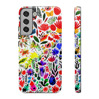 Impact Resistant, Colored Flowers, Cute Phone Cases for Samsung S24, S23, S22, S21, IPhone 15 pro Iphone 14 pro Iphone 13 IPhone 12 Iphone 11