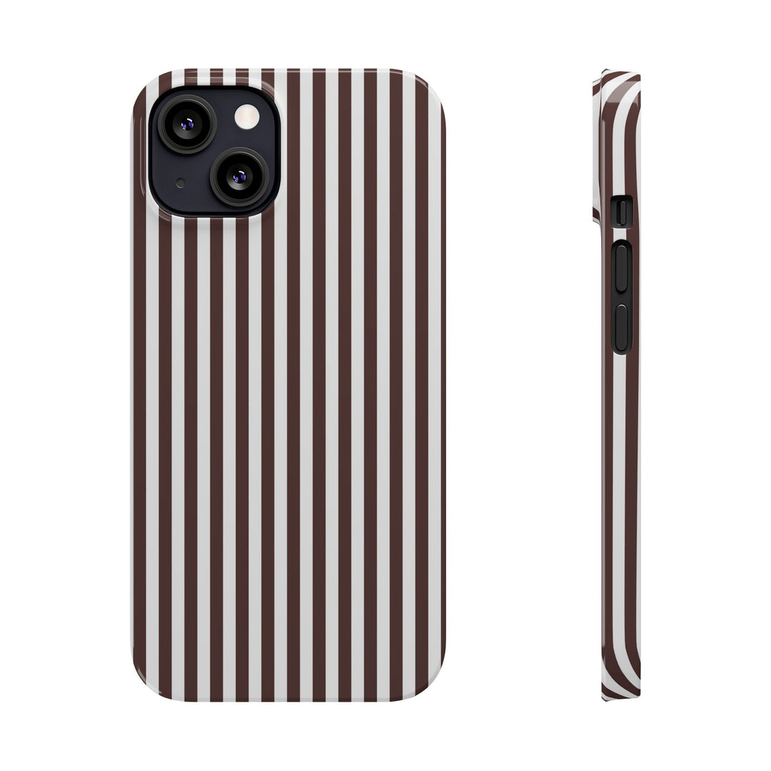 Slim Carriage Brown Striped Cute Phone Case for Iphone 16 - | iPhone 15 Pro Max Case | iPhone 14 Case Iphone 13 12 11 10 9 8 7 Gift for Her - Studio40ParkLane