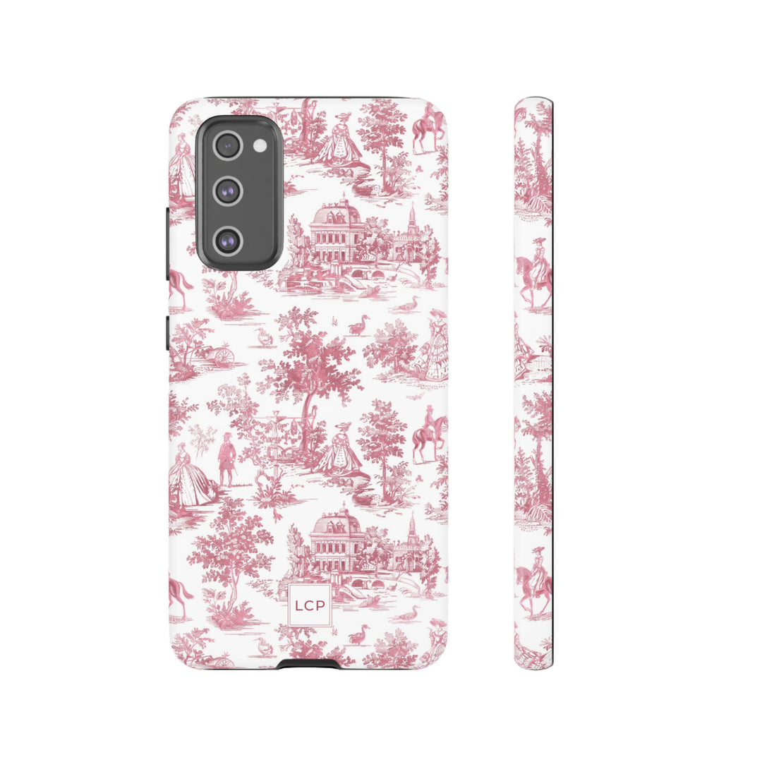Personalized Custom French Toile Tough Cute Phone Case For Apple iPhone 18, 17, 16, 15 14, Pro Max, Samsung Galaxy S26, S25, S24 Plus Ultra