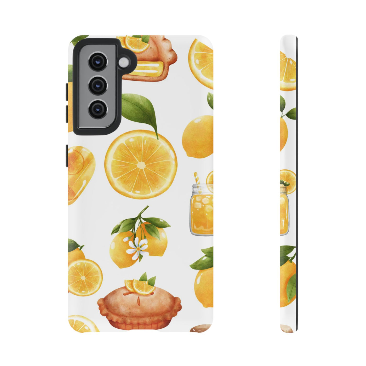 Impact Resistant, Lemon Fruit Pie, Cute Phone Cases for Samsung S24, S23, S22, S21, IPhone 15 pro Iphone 14 pro Iphone 13 IPhone 12 Iphone 11