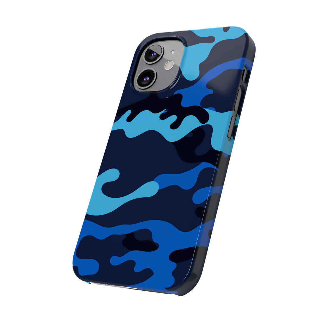 Slim Cute Phone Cases for Iphone - | iPhone 15 Case | iPhone 15 Pro Max Case, Iphone 14 Case, Iphone 14 Pro Max, Iphone 13, Blue Camouflage - Studio40ParkLane
