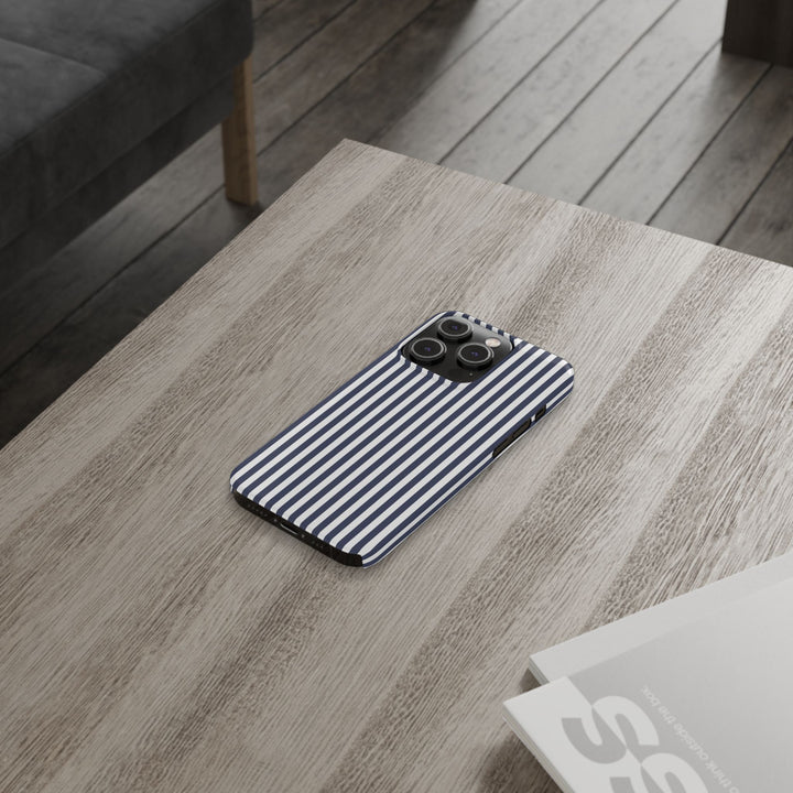 Slim Navy Blue Striped Cute Phone Case for Iphone 16 - | iPhone 15 Pro Max Case | iPhone 14 Case Iphone 13 12 11 10 9 8 7 XS X Gift for Her - Studio40ParkLane
