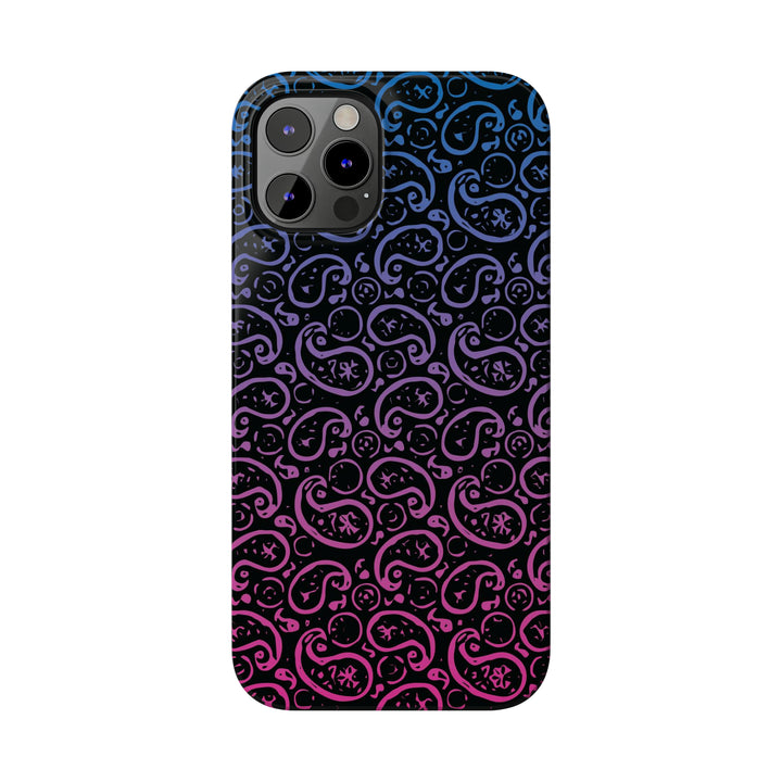 Slim Cute Phone Cases for Iphone - | iPhone 15 Case | iPhone 15 Pro Max Case, Iphone 14 Case, Iphone 14 Pro Max, Iphone 13, Paisley Blue Pink Black - Studio40ParkLane