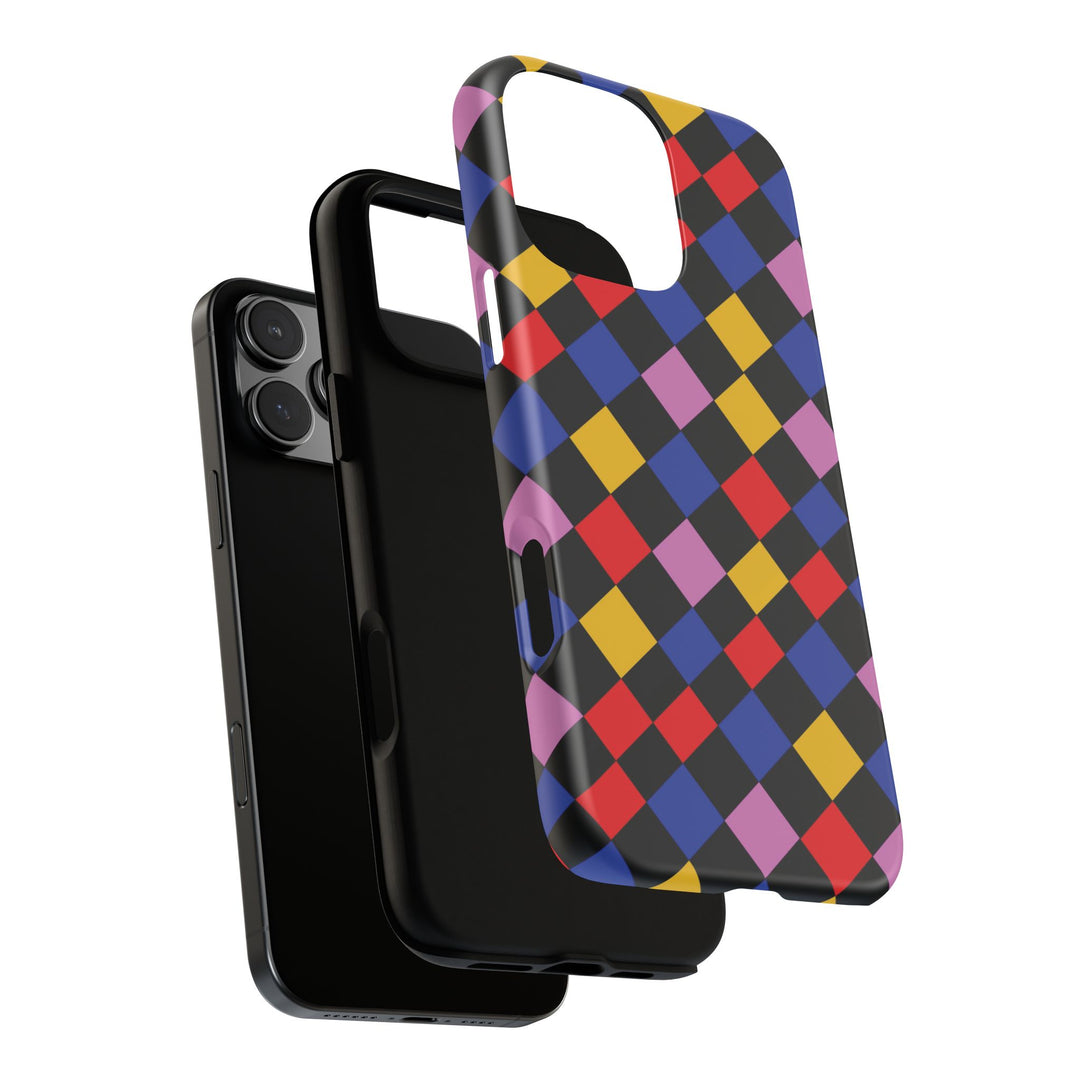 Aesthetic Tough Colorful Checkerboard Phone Case Premium - For iPhone 17 Pro Max iPhone 16 Pro iPhone 15 Iphone 14 Plus 13 Pro 12 11 10 XR - Studio40ParkLane