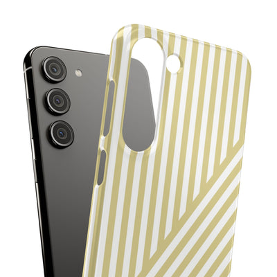 Aesthetic Yellow Beige Stripes Cute Phone Case Sleek Snap - For iPhone 17 Pro Max iPhone 16 Pro iPhone 15 Iphone 14 Plus 13 Pro 12 11 10 Gift