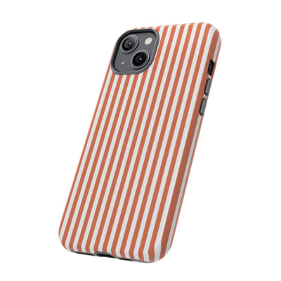 Tough Premium Peach Stripes Phone Case Gift for Her - For Apple iPhone 16 Pro Max 16e iPhone 15 Pro iPhone Iphone 14 Plus 13 Pro 12 SE XR - Studio40ParkLane