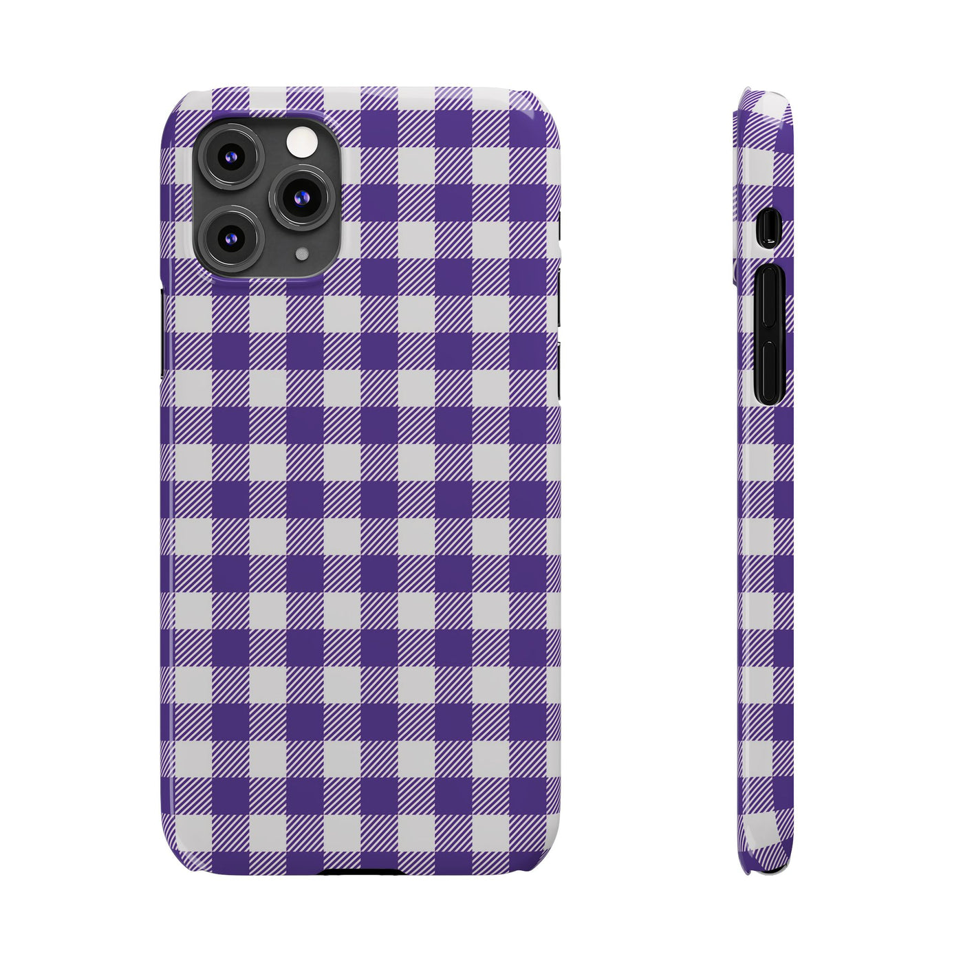 Slim Purple Gingham Gift for Her Cute Phone Cases for Iphone 16 Pro Max | iPhone 15 Case | iPhone 15 Pro Max Case, Iphone 14, 13, 12, 11, 10, 8, 7