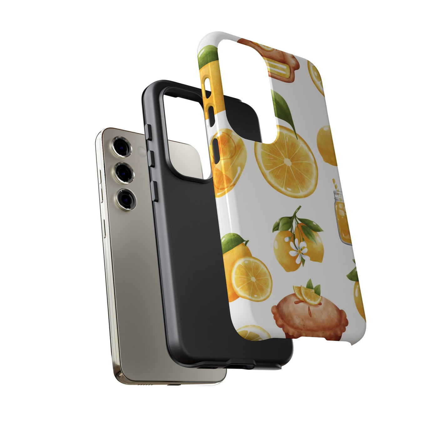 Impact Resistant, Lemon Fruit Pie, Cute Phone Cases for Samsung S24, S23, S22, S21, IPhone 15 pro Iphone 14 pro Iphone 13 IPhone 12 Iphone 11