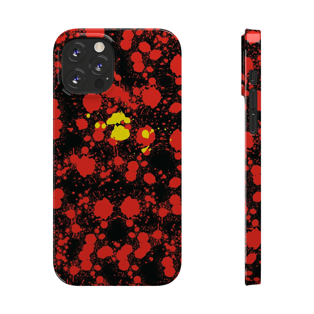 Slim Cute Phone Cases for Iphone - | iPhone 15 Case | iPhone 15 Pro Max Case, Iphone 14 Case, Iphone 14 Pro Max, Iphone 13, Red Yellow Paint Splash - Studio40ParkLane