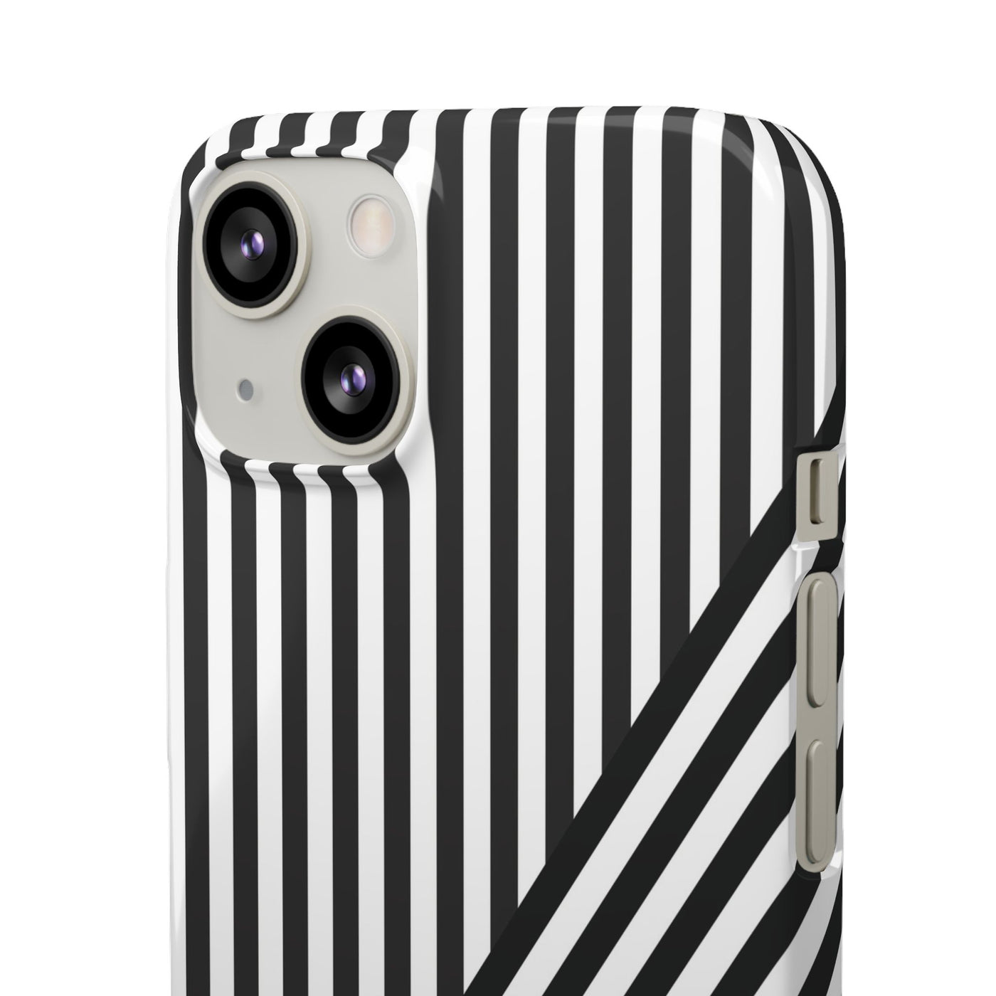 Aesthetic Black White Stripes Cute Phone Case Sleek Snap - For iPhone 17 Pro Max iPhone 16 Pro iPhone 15 Iphone 14 Plus 13 Pro 12 11 10 Gift - Studio40ParkLane